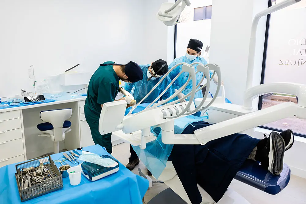 The operating room of the training centre, set up before a surgical day